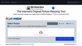 What Picresize.com website looked like in 2020 (5 years ago)
