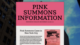 What Pinksummons.com website looked like in 2020 (4 years ago)