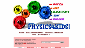What Physics4kids.com website looked like in 2020 (4 years ago)