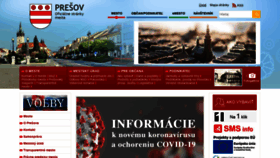 What Presov.sk website looked like in 2020 (4 years ago)