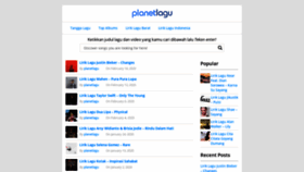 What Planetlagu.click website looked like in 2020 (4 years ago)