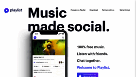 What Playlist.com website looked like in 2020 (4 years ago)