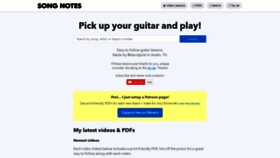 What Playsongnotes.com website looked like in 2020 (4 years ago)