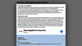 What Powersupplycalculator.net website looked like in 2020 (4 years ago)
