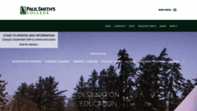 What Paulsmiths.edu website looked like in 2020 (4 years ago)