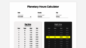 What Planetaryhours.net website looked like in 2020 (4 years ago)