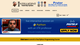 What Prutor.ai website looked like in 2020 (4 years ago)