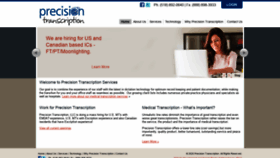 What Precisiontranscription.com website looked like in 2020 (4 years ago)