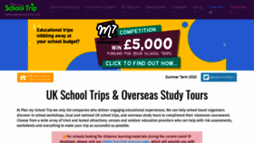 What Planmyschooltrip.co.uk website looked like in 2020 (4 years ago)
