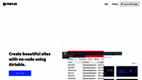 What Pory.io website looked like in 2020 (3 years ago)