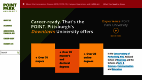 What Pointpark.edu website looked like in 2020 (3 years ago)