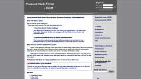 What Protectwebform.com website looked like in 2020 (3 years ago)