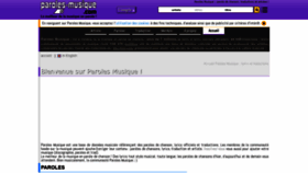What Paroles-musique.com website looked like in 2020 (3 years ago)