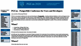 What Pgcon.org website looked like in 2020 (3 years ago)