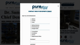 What Pureairexperts.com website looked like in 2020 (3 years ago)