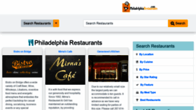 What Philadelphiarestaurants.com website looked like in 2020 (3 years ago)