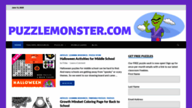What Puzzlemonster.com website looked like in 2020 (3 years ago)