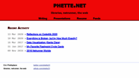 What Phette.net website looked like in 2020 (3 years ago)