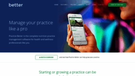 What Practicebetter.io website looked like in 2020 (3 years ago)