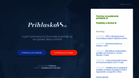 What Prihlaskavs.sk website looked like in 2020 (3 years ago)