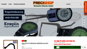 What Precishop.hu website looked like in 2020 (3 years ago)