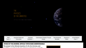 What Physicsoftheuniverse.com website looked like in 2020 (3 years ago)