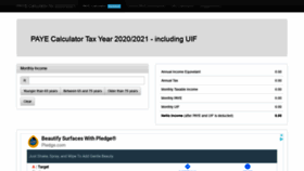 What Payecalculator.co.za website looked like in 2020 (5 years ago)