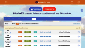What Pokedex100.com website looked like in 2020 (3 years ago)
