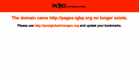 What Pages-igbp.org website looked like in 2020 (5 years ago)