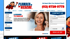 What Plumbertotherescue.com.au website looked like in 2020 (3 years ago)