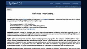 What Pygresql.org website looked like in 2020 (4 years ago)