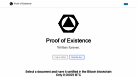 What Proofofexistence.com website looked like in 2020 (3 years ago)