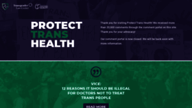 What Protecttranshealth.org website looked like in 2020 (3 years ago)