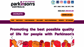 What Parkinsons.org.au website looked like in 2020 (3 years ago)
