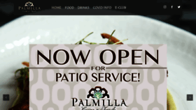 What Palmillarestaurant.com website looked like in 2020 (3 years ago)