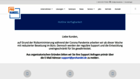 What Prohandel.de website looked like in 2020 (3 years ago)