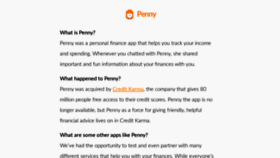 What Pennyapp.io website looked like in 2020 (3 years ago)