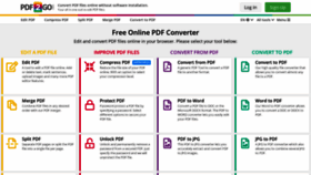 What Pdf2go.com website looked like in 2020 (3 years ago)