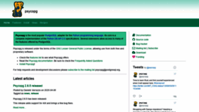 What Psycopg.org website looked like in 2020 (3 years ago)
