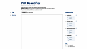 What Phpbeautifier.com website looked like in 2020 (3 years ago)