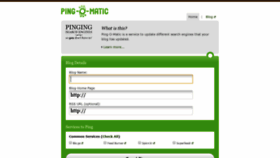 What Pingomatic.com website looked like in 2020 (3 years ago)