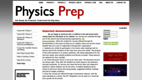 What Physics-prep.com website looked like in 2020 (3 years ago)