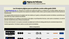 What Paginasdepeliculas.com website looked like in 2020 (3 years ago)