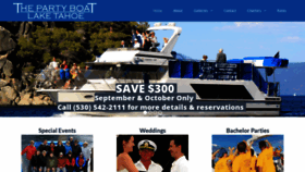 What Partyboatlaketahoe.com website looked like in 2020 (3 years ago)