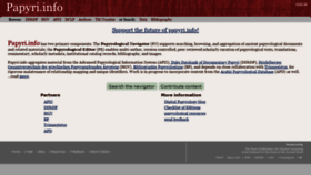 What Papyri.info website looked like in 2020 (3 years ago)