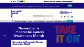 What Pancreaticcancer.org.uk website looked like in 2020 (3 years ago)