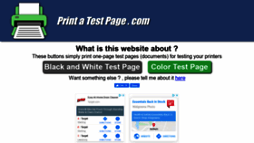 What Printatestpage.com website looked like in 2020 (3 years ago)