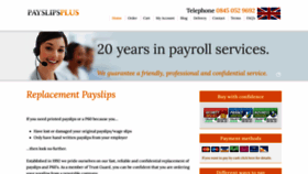 What Payslips-plus.co.uk website looked like in 2020 (3 years ago)
