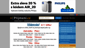 What Prijmeni.cz website looked like in 2020 (3 years ago)