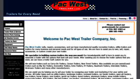 What Pacwesttrailers.com website looked like in 2020 (3 years ago)